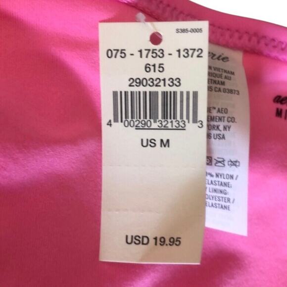 Aerie NWT Sleek Stylish Full Coverage Bold Hot Pink Shade Bikini Bottom Medium - Picture 9 of 11